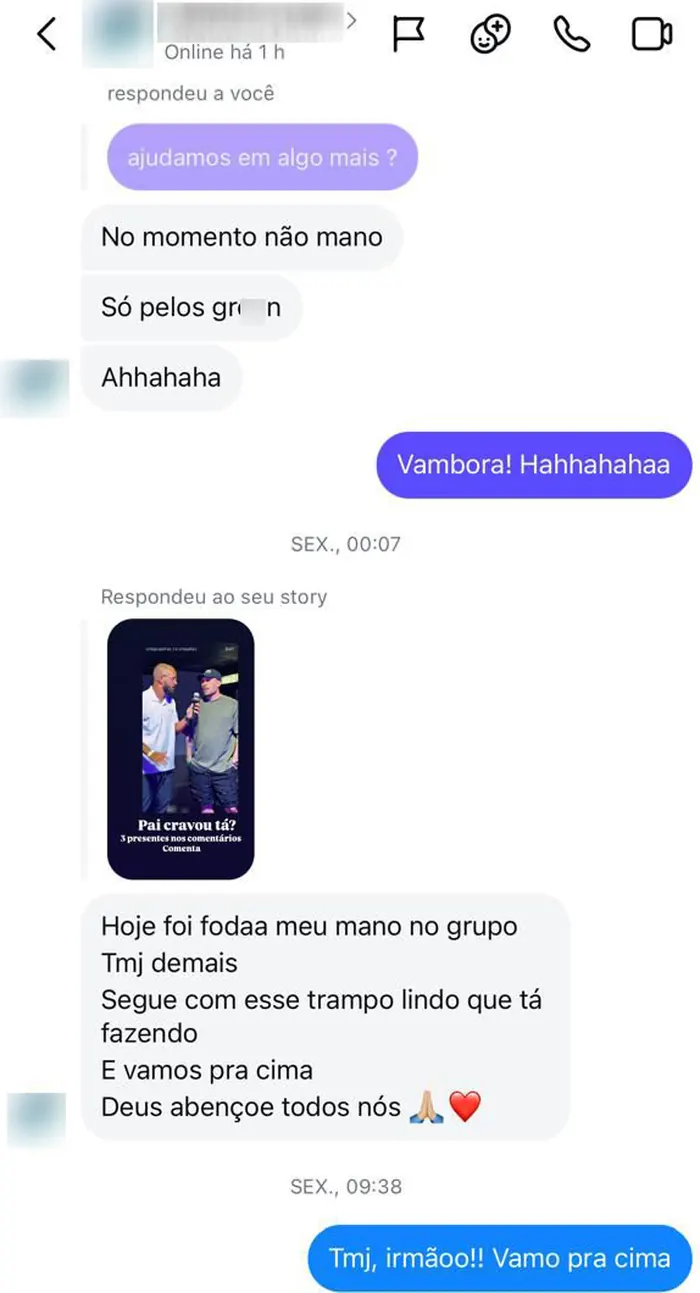 Depoimento 4 de quem já está no grupo.
