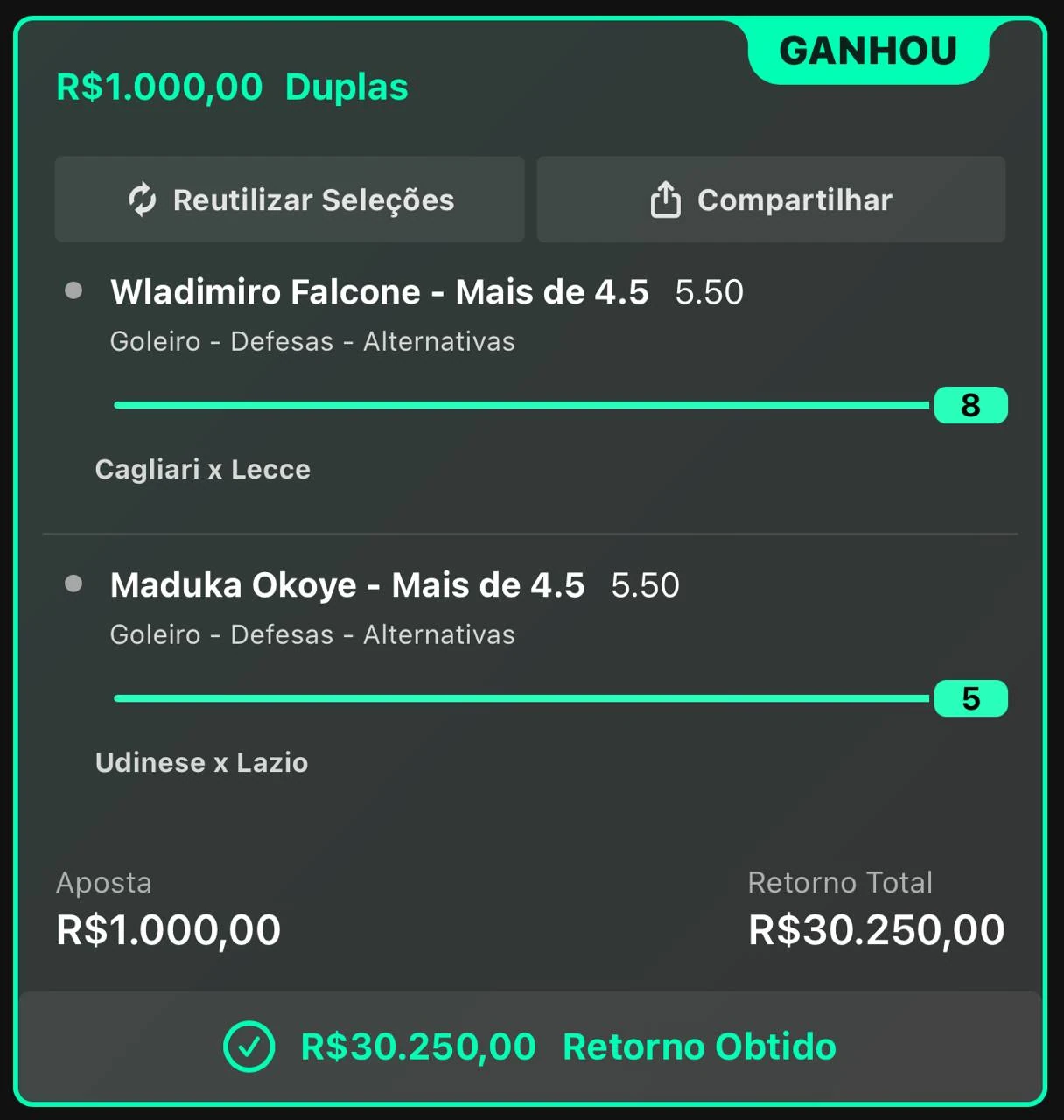 Comprovante de aposta 1